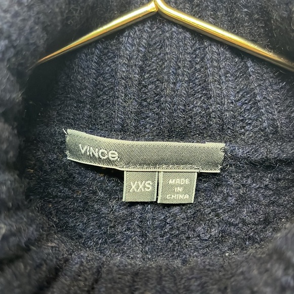 Vince-Yak Wool Chevron Knit Turtleneck Sweater. - Picture 4 of 7